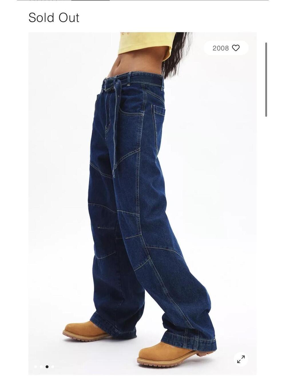 BDG Urban Outfitters Echo Baggy Belted Barrel Jean- Women's 32 NWOT - Picture 3 of 8